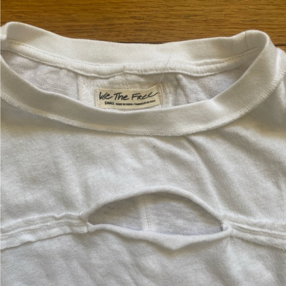 Free People White Cutout Tee - Picture 3 of 4